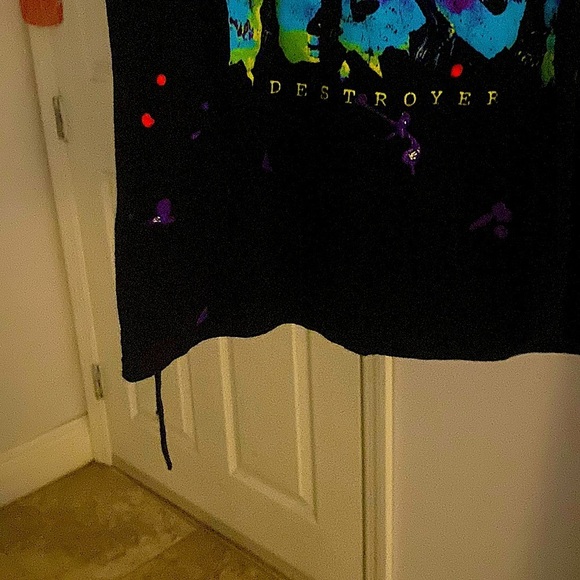 NEW!- Super rare permanent hang tag hence off white styled KISS DESTROYED T RARE - Picture 5 of 13